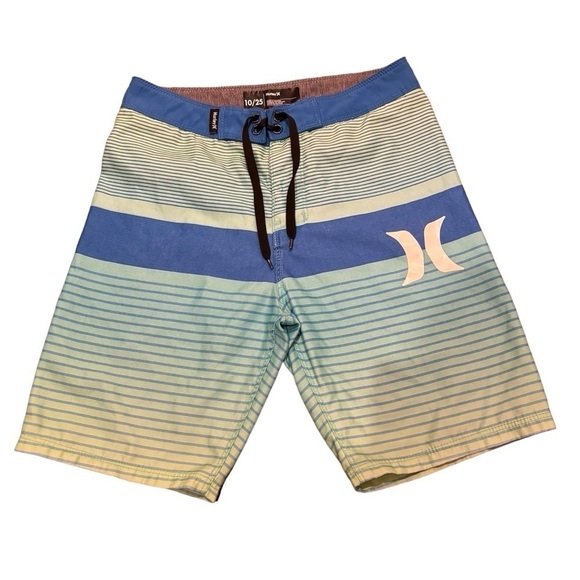 Hurley Boys Striped Gradient Board Shorts Swim Trunks - Picture 1 of 6